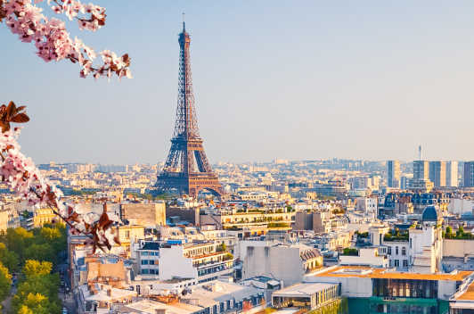 Eiffel tower in spring